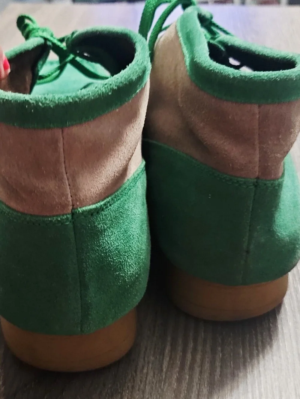 Mens British Collection Walkers New Castle 2 Suede Combo Green/Beige size 10.5